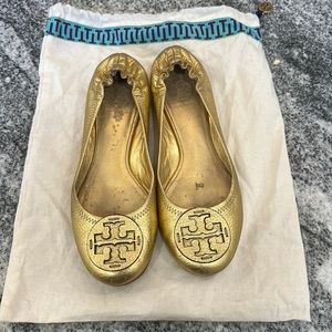 Tory Burch Gold Miller flats size 9